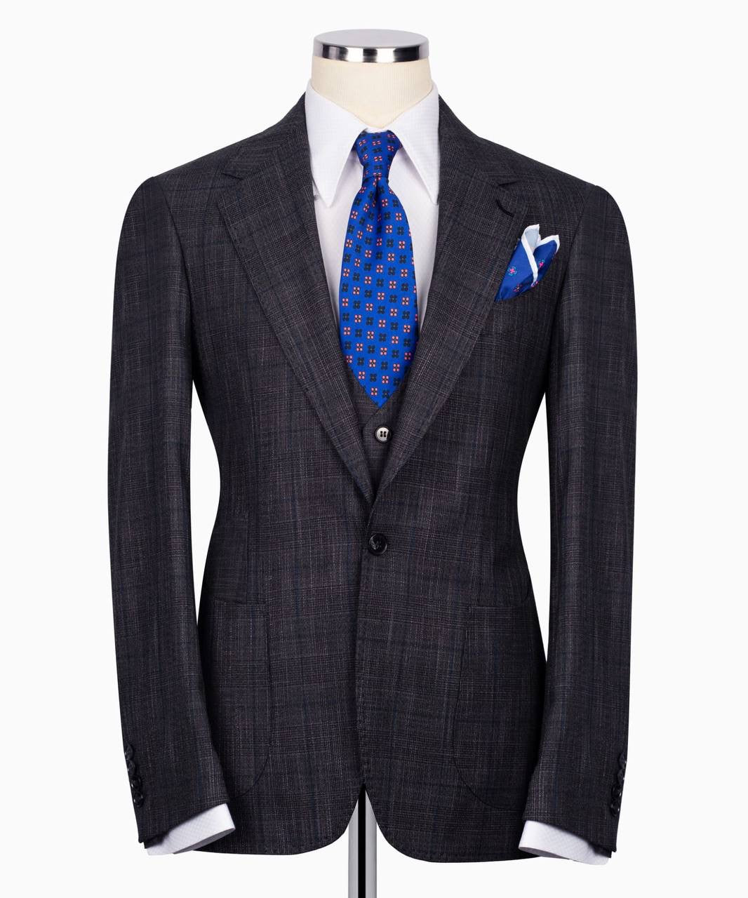 Plaid Three Piece Business Suit