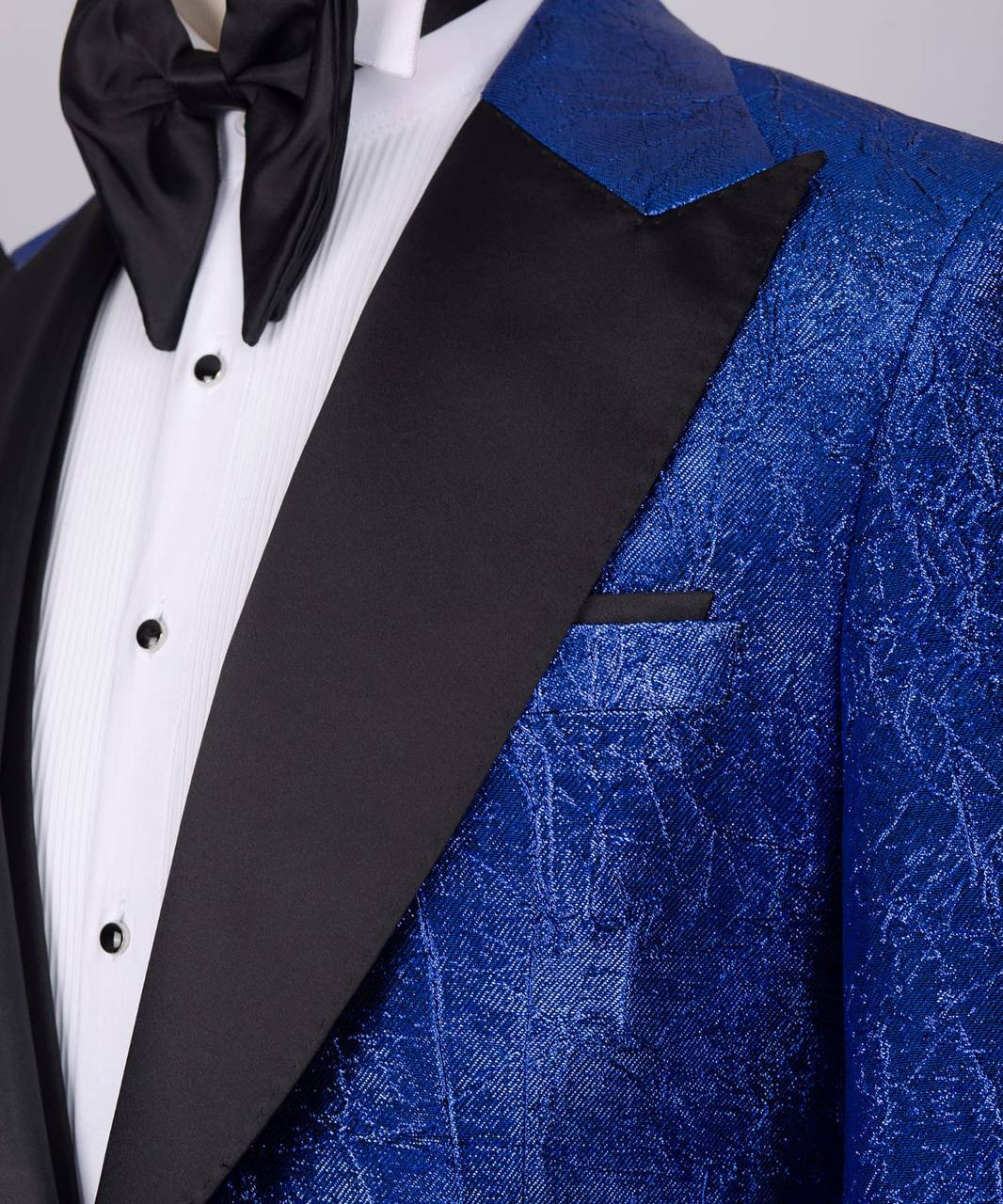 Herringbone Patterned Blue Tuxedo