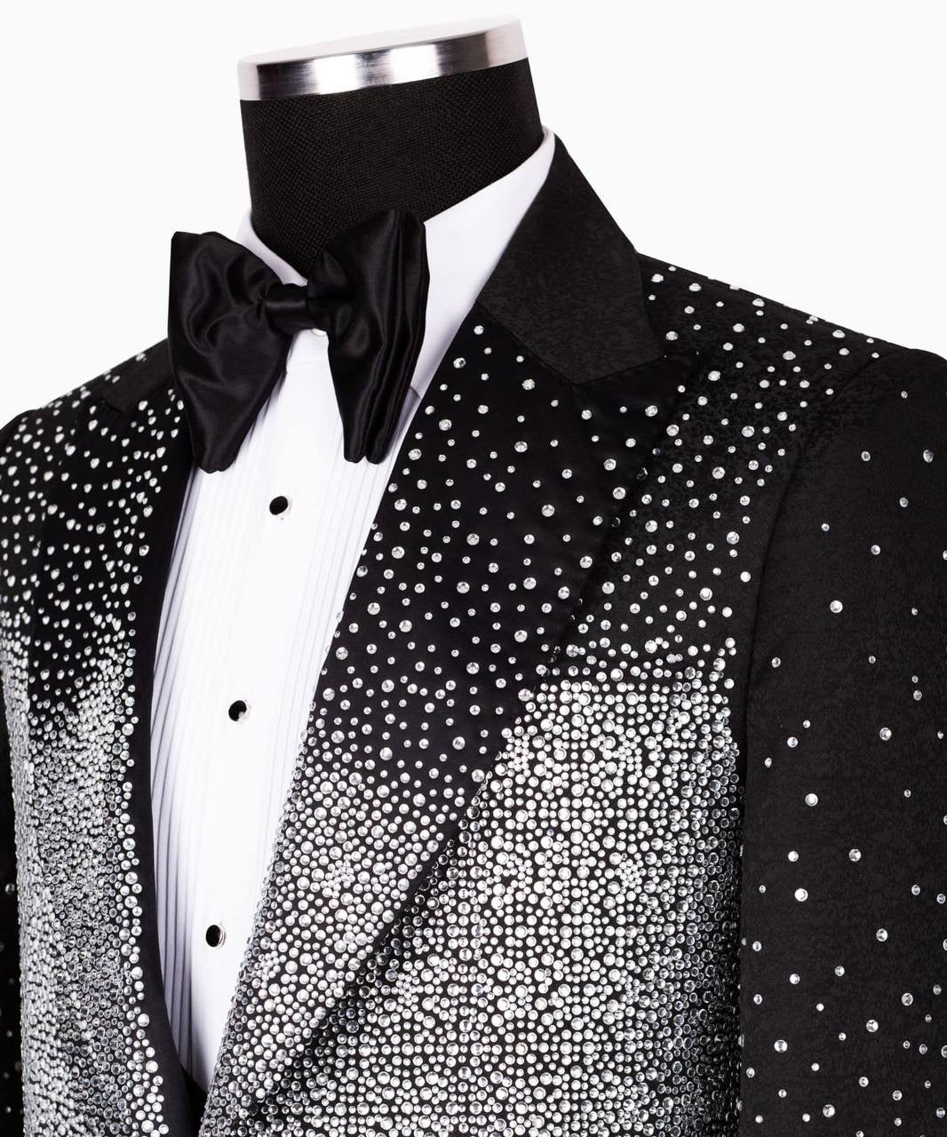 Black Tuxedo with Crystal Embroidered