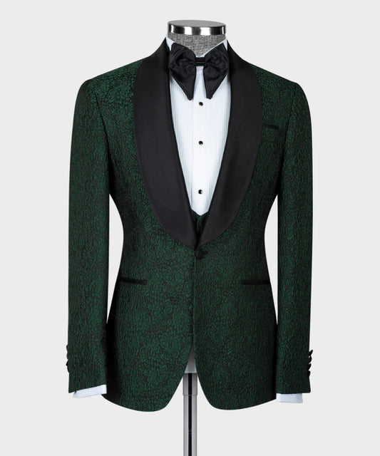 Satin Collar Green Tuxedo