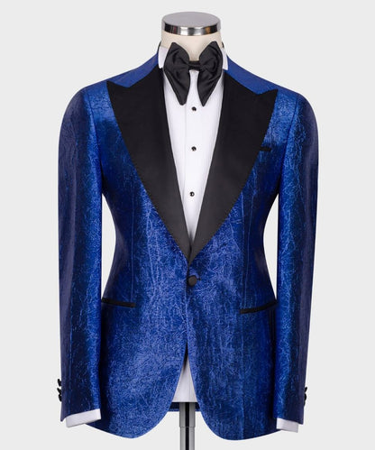 Herringbone Patterned Blue Tuxedo