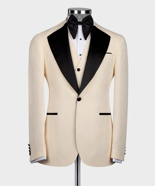 Satin Collar Cream Tuxedo