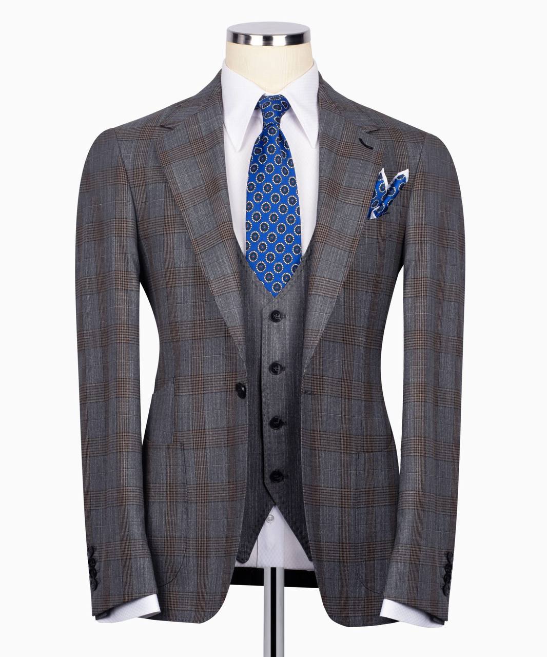 Plaid Three Piece Business Suit