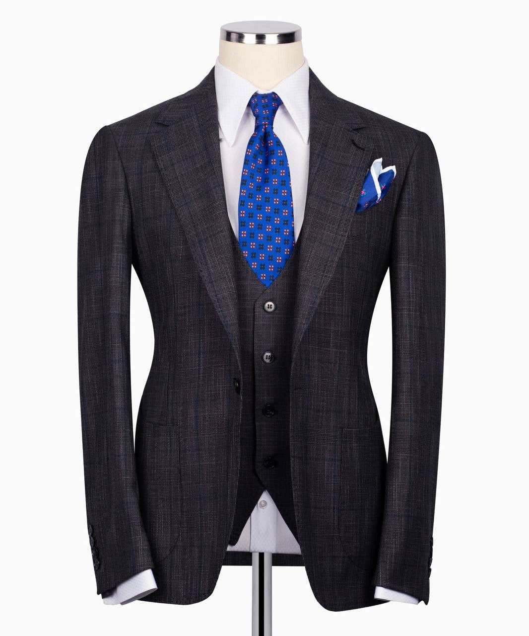 Plaid Three Piece Business Suit