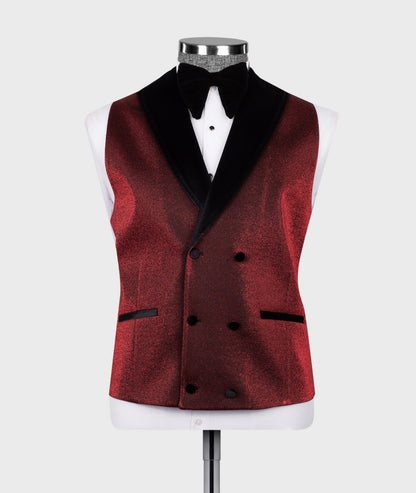 Velvet Lapel Red Tuxedo