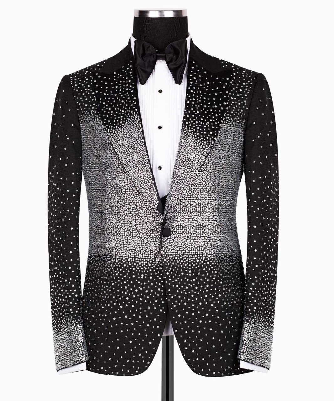 Black Tuxedo with Crystal Embroidered