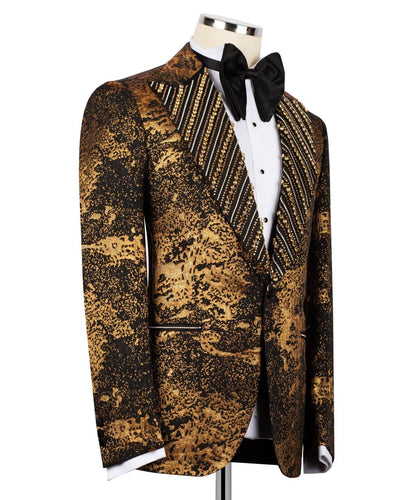 Pattern 3 Piece Exclusive Mens Tuxedo