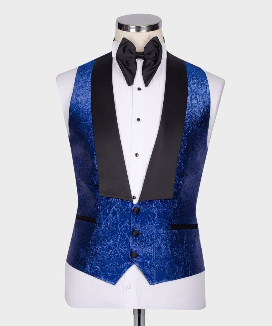 Herringbone Patterned Blue Tuxedo