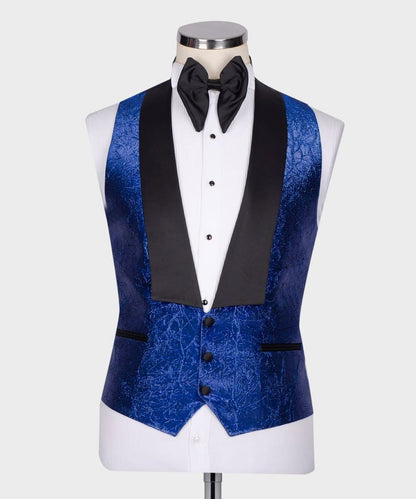 Herringbone Patterned Blue Tuxedo