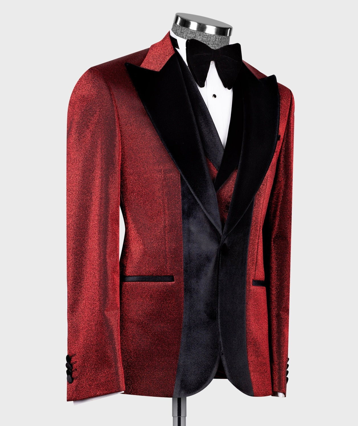 Velvet Lapel Red Tuxedo