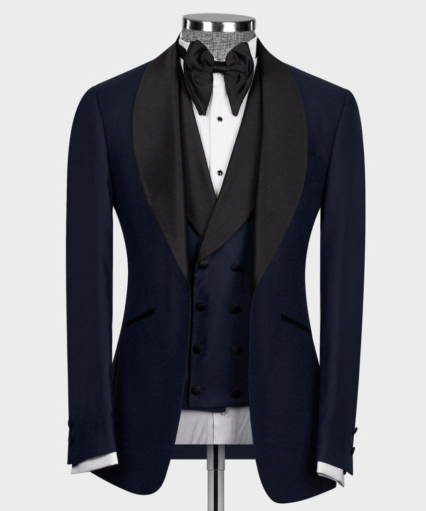 Three Piece Navy Blue Men’s Tuxedo