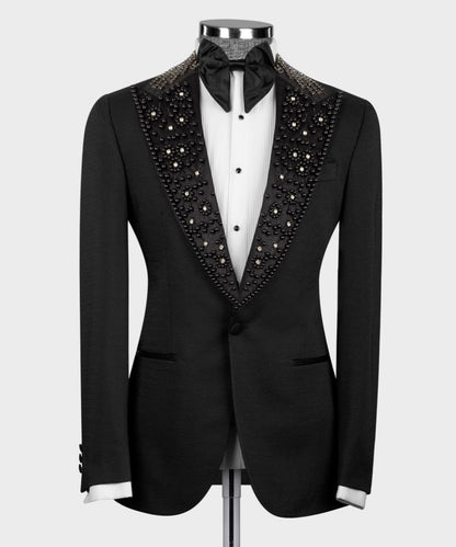 Rhinestone Embellished Black Tuxedo