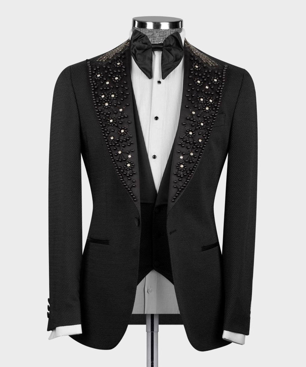 Rhinestone Embellished Black Tuxedo