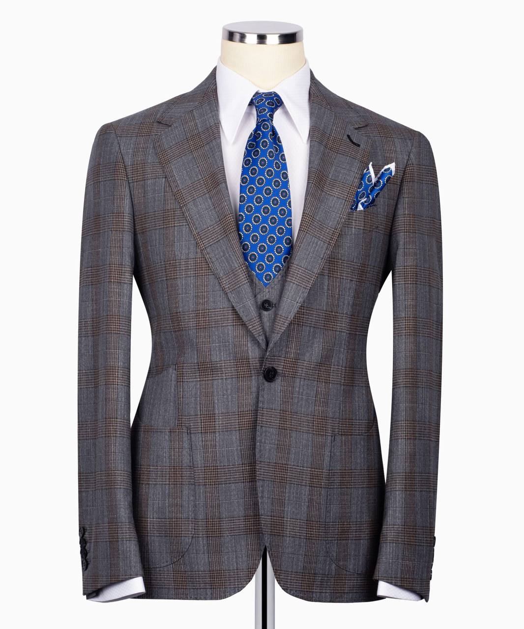 Plaid Three Piece Business Suit