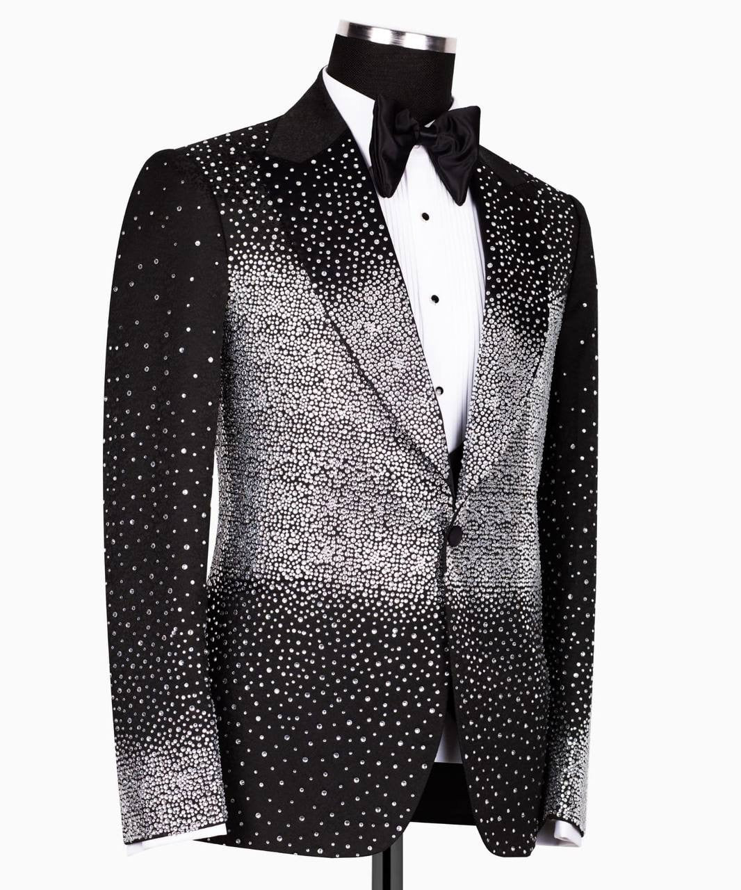 Black Tuxedo with Crystal Embroidered