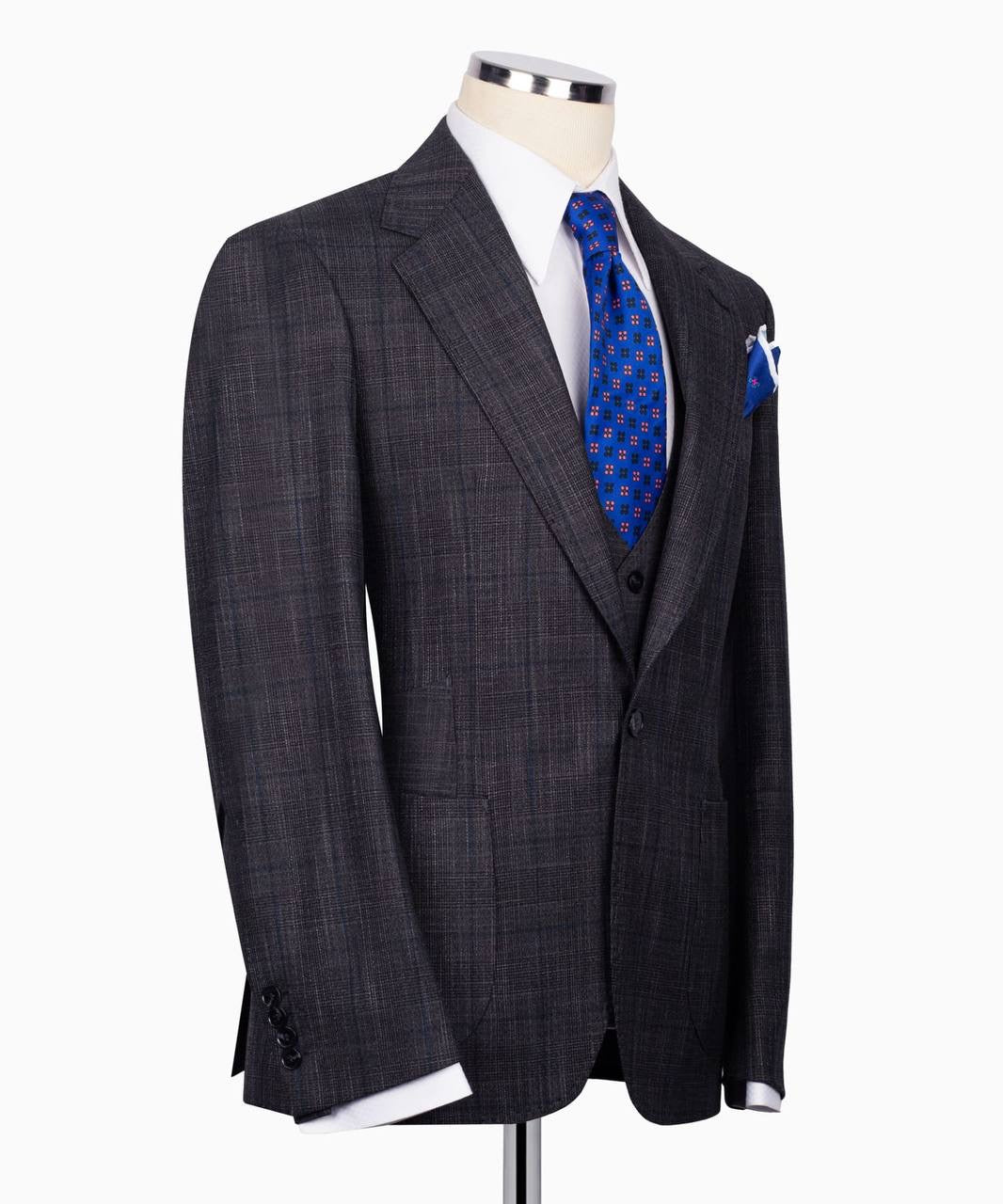 Plaid Three Piece Business Suit