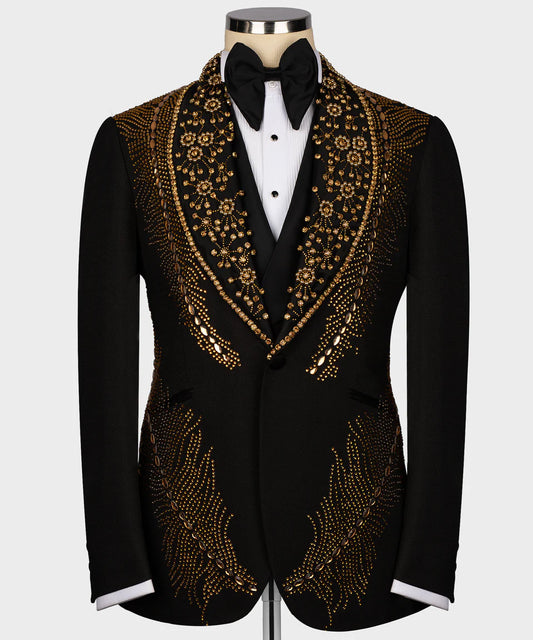 Gold Stone Embroıdered Tuxedo